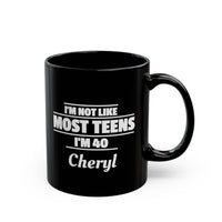 Load image into Gallery viewer, Funny "I'm Forty" Personalized Mug — 11oz &amp; 15oz Black Birthday Coffee Cup
