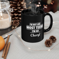 Load image into Gallery viewer, Funny "I'm Forty" Personalized Mug — 11oz &amp; 15oz Black Birthday Coffee Cup
