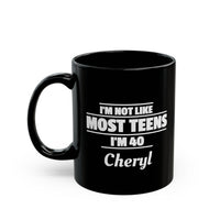 Load image into Gallery viewer, Funny "I'm Forty" Personalized Mug — 11oz &amp; 15oz Black Birthday Coffee Cup
