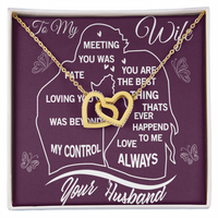 Load image into Gallery viewer, To My Wife -"Meeting You Was Fate" Interlocking Heart Necklace| Romantic Gift for Anniversary, Birthday, or Just Because