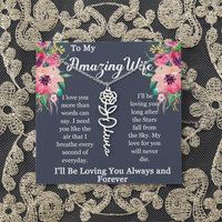 Load image into Gallery viewer, To My Amazing Wife – Personalized Name &amp; Birth Flower Necklace with Romantic Message
