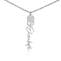 Load image into Gallery viewer, To My Amazing Wife – Personalized Name &amp; Birth Flower Necklace with Romantic Message
