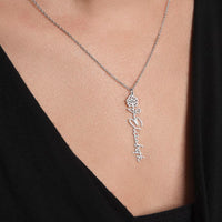 Load image into Gallery viewer, To My Amazing Wife – Personalized Name &amp; Birth Flower Necklace with Romantic Message
