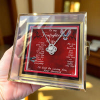 Load image into Gallery viewer, To My Firefighter Wife-My Love will burn for you- Love Knot Necklace
