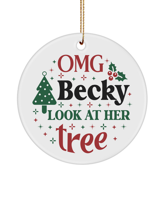 Funny Christmas Ornament - Humorous Holiday Decoration, Gag Gift Idea, Ceramic Round Keepsake